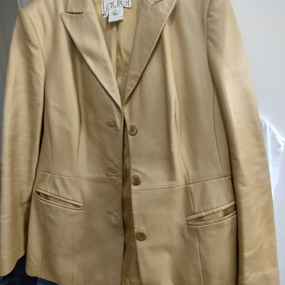 Women's Leather Gold Blazer